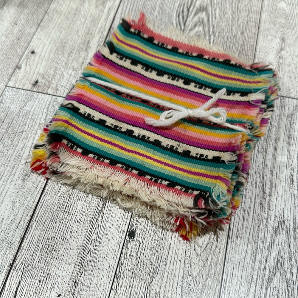 Anthropologie Fabric square drink coasters set of 11